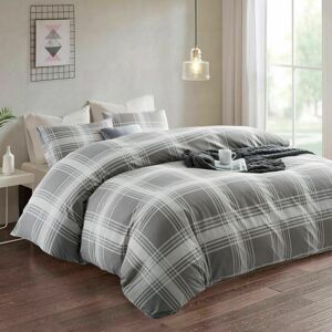 Moonlight Bedding Limited (Double: 200 X 200cm, Grey Check) Luxury Printed Duvet Cover 3 Piece Reversible Moonlight Bedding Limited (Double: 200 X 200cm, Grey Check) Luxury Printed Duvet Cover 3 Piece Reversible