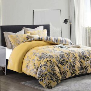 Moonlight Bedding Limited (Double: 200 X 200cm, Ochre Blossom) Luxury Printed Duvet Cover 3 Piece Reversib Moonlight Bedding Limited (Double: 200 X 200cm, Ochre Blossom) Luxury Printed Duvet Cover 3 Piece Reversib