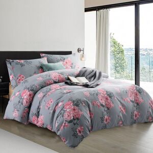 Moonlight Bedding Limited (Super King: 260 X 220cm, Grey Bouquet) Luxury Printed Duvet Cover 3 Piece Rever Moonlight Bedding Limited (Super King: 260 X 220cm, Grey Bouquet) Luxury Printed Duvet Cover 3 Piece Rever