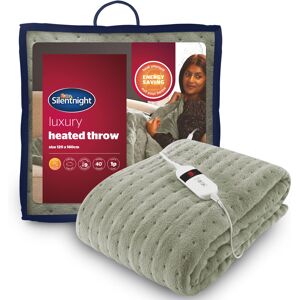 (Sage) Silentnight Comfort Control Heated Throw - Fleece Heating Overblanket Ele (Sage) Silentnight Comfort Control Heated Throw - Fleece Heating Overblanket Ele