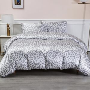 Unbranded (Double(200cm*200cm), Grey Leopard) Satin Duvet Cover Set White Double,Soft Silk Unbranded (Double(200cm*200cm), Grey Leopard) Satin Duvet Cover Set White Double,Soft Silk