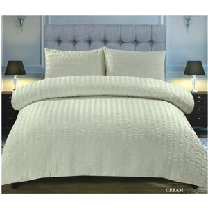 Shaggy Rugs LTD (Cream , Super King ) Non-Iron Seersucker Duvet Cover Quilted Bedding Set Shaggy Rugs LTD (Cream , Super King ) Non-Iron Seersucker Duvet Cover Quilted Bedding Set