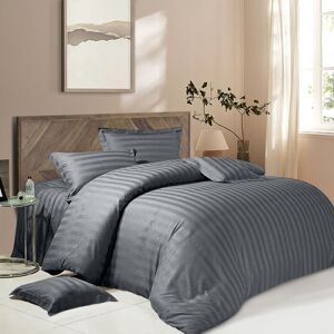 Imperial Rooms (Single, Grey) Stripe Duvet Covers Bedding Set Fitted Sheet & Pillowcase Imperial Rooms (Single, Grey) Stripe Duvet Covers Bedding Set Fitted Sheet & Pillowcase