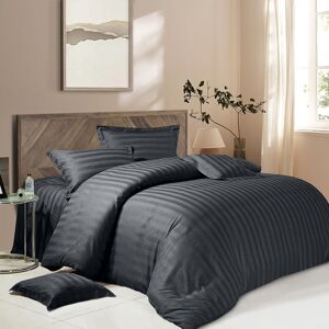 Imperial Rooms (Single, Charcoal) Stripe Duvet Covers Bedding Set Fitted Sheet & Pillowcase Imperial Rooms (Single, Charcoal) Stripe Duvet Covers Bedding Set Fitted Sheet & Pillowcase