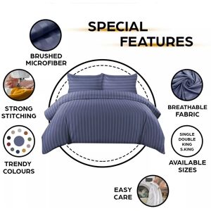 Imperial Rooms (King, Washed Blue) Stripe Duvet Covers Bedding Set Fitted Sheet & Pillowcase Imperial Rooms (King, Washed Blue) Stripe Duvet Covers Bedding Set Fitted Sheet & Pillowcase