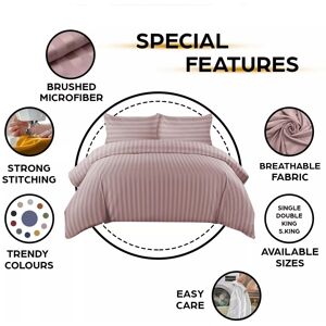 Imperial Rooms (King, Peach) Stripe Duvet Covers Bedding Set Fitted Sheet & Pillowcase Imperial Rooms (King, Peach) Stripe Duvet Covers Bedding Set Fitted Sheet & Pillowcase
