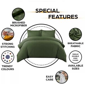 Imperial Rooms (King, Olive Green) Stripe Duvet Covers Bedding Set Fitted Sheet & Pillowcase Imperial Rooms (King, Olive Green) Stripe Duvet Covers Bedding Set Fitted Sheet & Pillowcase