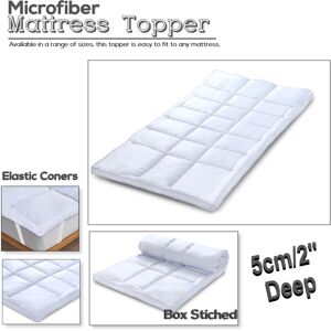 CHILIMILII (Small Double) Microfibre Mattress Topper Hotel Quality Box Stitched 5cm Deep Su CHILIMILII (Small Double) Microfibre Mattress Topper Hotel Quality Box Stitched 5cm Deep Su
