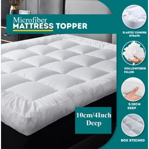 CHILIMILII (Small Single, 10cm/4inch) Microfiber Mattress Toppers 5cm,10cm Thick Box Stitch CHILIMILII (Small Single, 10cm/4inch) Microfiber Mattress Toppers 5cm,10cm Thick Box Stitch