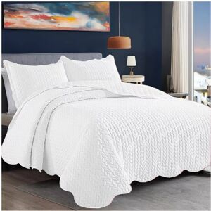 Shaggy Rugs LTD (White - Mono, King Size Bedspread 250 x 240 cm) Luxury 3PCS Hotel Quality Embos Shaggy Rugs LTD (White - Mono, King Size Bedspread 250 x 240 cm) Luxury 3PCS Hotel Quality Embos