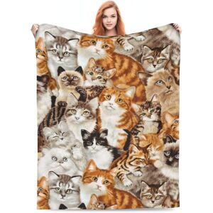 BLUBLU Cute Cat Flannel Fleece Bed Blanket Throw Blanket Lightweight Cozy Plush BLUBLU Cute Cat Flannel Fleece Bed Blanket Throw Blanket Lightweight Cozy Plush