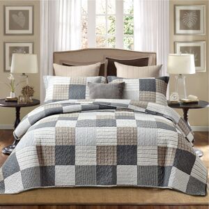 PANGUSHAN 100% Cotton Quilt Set Queen Size Patchwork Plaid Bedding Set Bedspread PANGUSHAN 100% Cotton Quilt Set Queen Size Patchwork Plaid Bedding Set Bedspread