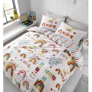 Catherine Lansfield Be A Rainbow Easy Care Single Duvet Set Multi Catherine Lansfield Be A Rainbow Easy Care Single Duvet Set Multi