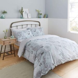 Catherine Lansfield Floral Butterfly Easy Care Double Duvet Set Duck Egg Catherine Lansfield Floral Butterfly Easy Care Double Duvet Set Duck Egg