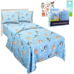 Bluey Bedding Set Twin Bed - Bundle with Bluey Bed Sheets with Flat Sheet Fitte Bluey Bedding Set Twin Bed - Bundle with Bluey Bed Sheets with Flat Sheet Fitte