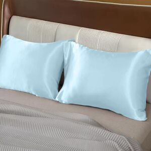 Imperial Rooms (Sky Blue/Light Blue Pillowcase 2-Pack) Double Sided Pillowcase Satin Silk Soft Imperial Rooms (Sky Blue/Light Blue Pillowcase 2-Pack) Double Sided Pillowcase Satin Silk Soft