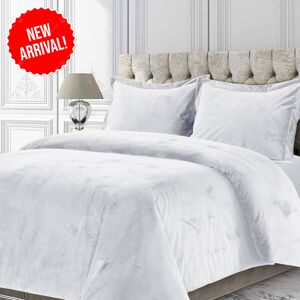 Shaggy Rugs LTD (White, King Size Bedspread) Velvet Quilted Bedspread Set with Pillow Shams - Fa Shaggy Rugs LTD (White, King Size Bedspread) Velvet Quilted Bedspread Set with Pillow Shams - Fa