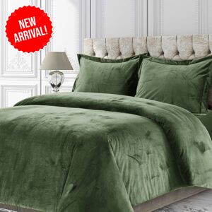 Shaggy Rugs LTD (Olive, King Size Bedspread) Velvet Quilted Bedspread Set with Pillow Shams - Fa Shaggy Rugs LTD (Olive, King Size Bedspread) Velvet Quilted Bedspread Set with Pillow Shams - Fa