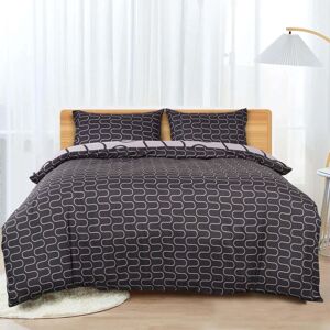 Yorkshire Bedding (Black Grey Wave, Single) Reversible Microfiber Quilt Duvet Cover Bedding Set Si Yorkshire Bedding (Black Grey Wave, Single) Reversible Microfiber Quilt Duvet Cover Bedding Set Si