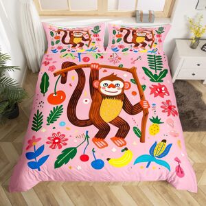 Unbranded (Brown,pink, Single(No Comforter)) Homewish Pink Monkey Bedding Set Double,Jungl Unbranded (Brown,pink, Single(No Comforter)) Homewish Pink Monkey Bedding Set Double,Jungl