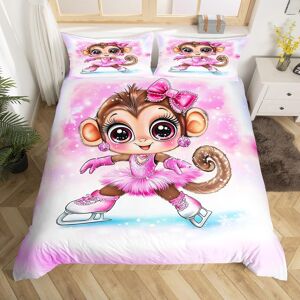 Unbranded (Pink,white, Single(No Comforter)) Homewish Pink Monkey Bedding Set Double,Jungl Unbranded (Pink,white, Single(No Comforter)) Homewish Pink Monkey Bedding Set Double,Jungl