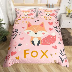 Unbranded (Pink Yellow Green, Single(No Comforter)) Homewish Cute Fox Animal Bedding Set F Unbranded (Pink Yellow Green, Single(No Comforter)) Homewish Cute Fox Animal Bedding Set F