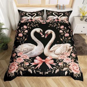 Unbranded (Pink Black, Single(No Comforter)) Homewish Rose Theme Double Bedding Set For Ad Unbranded (Pink Black, Single(No Comforter)) Homewish Rose Theme Double Bedding Set For Ad