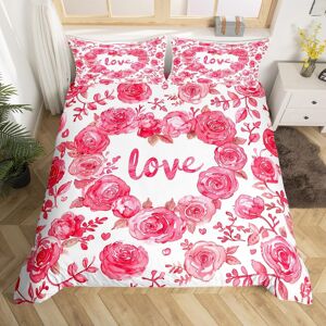 Unbranded (Pink and White, Single(No Comforter)) Homewish Rose Theme Double Bedding Set Fo Unbranded (Pink and White, Single(No Comforter)) Homewish Rose Theme Double Bedding Set Fo