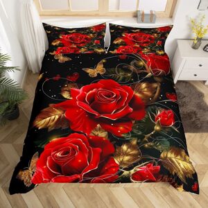 Unbranded (Red Golren, Single(No Comforter)) Homewish Rose Theme Double Bedding Set For Ad Unbranded (Red Golren, Single(No Comforter)) Homewish Rose Theme Double Bedding Set For Ad