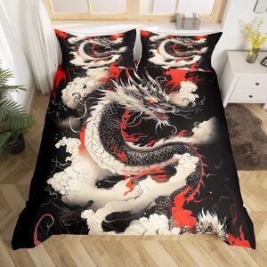 Unbranded (Black White Red, King(No Comforter)) Homewish Samurai Duvet Cover Cherry Blosso Unbranded (Black White Red, King(No Comforter)) Homewish Samurai Duvet Cover Cherry Blosso