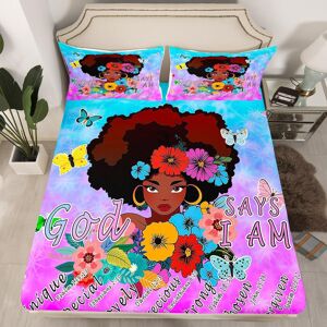 Unbranded (Multi 06, King(No Comforter)) Black Hair Girls Fitted Sheet Cartoon Unicorn Dou Unbranded (Multi 06, King(No Comforter)) Black Hair Girls Fitted Sheet Cartoon Unicorn Dou