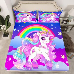 Unbranded (Multi 30, King(No Comforter)) Black Hair Girls Fitted Sheet Cartoon Unicorn Dou Unbranded (Multi 30, King(No Comforter)) Black Hair Girls Fitted Sheet Cartoon Unicorn Dou