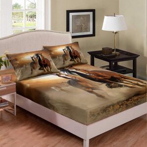 Unbranded (Multi 04, King(59"x79")(No Comforter)) Horse Fitted Sheet & Pillow Sham Set Col Unbranded (Multi 04, King(59"x79")(No Comforter)) Horse Fitted Sheet & Pillow Sham Set Col