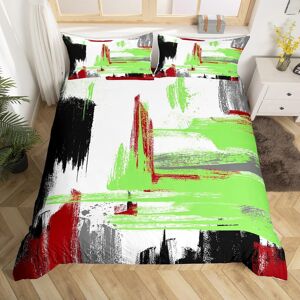 Unbranded (Green Red, King(No Comforter)) Homewish Yellow Black Grey Double Bedding Set fo Unbranded (Green Red, King(No Comforter)) Homewish Yellow Black Grey Double Bedding Set fo