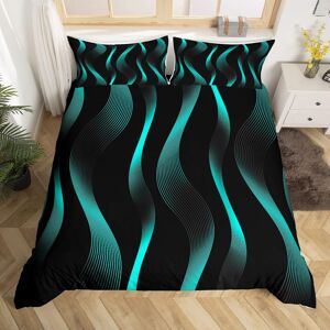 Unbranded (Multi 08, Double(No Comforter)) Teal Striped Bedding Set, Ombre Stripes Duvet C Unbranded (Multi 08, Double(No Comforter)) Teal Striped Bedding Set, Ombre Stripes Duvet C