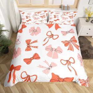 Unbranded (Orange White, Double(No Comforter)) Homewish Cute Bowknot Bedding Set Double,Re Unbranded (Orange White, Double(No Comforter)) Homewish Cute Bowknot Bedding Set Double,Re