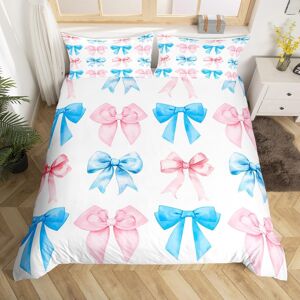 Unbranded (Pink Blue White, King(No Comforter)) Homewish Cute Bowknot Bedding Set Double,R Unbranded (Pink Blue White, King(No Comforter)) Homewish Cute Bowknot Bedding Set Double,R