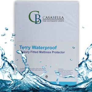 CB CASABELLA Casabella New Waterproof Terry Towel Matress Protector 12" Fitted Bed Cover Poly CB CASABELLA Casabella New Waterproof Terry Towel Matress Protector 12" Fitted Bed Cover Poly
