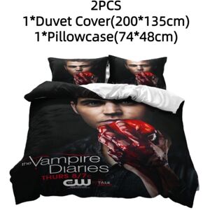 Unbranded (2PCS 135*200cm) The Diaries Vampire Bedding Duvet Cover Bed Sheet Cartoon Pillo Unbranded (2PCS 135*200cm) The Diaries Vampire Bedding Duvet Cover Bed Sheet Cartoon Pillo
