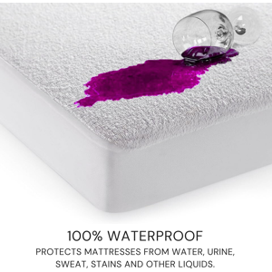 Highliving (Super King: 180 x 200 cm) White Waterproof Mattress Protector Terry Towel Highliving (Super King: 180 x 200 cm) White Waterproof Mattress Protector Terry Towel