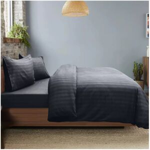 Imperial Rooms (Double, Charcoal) Luxury Stripe Duvet Cover Bedding Set Fitted Sheet Imperial Rooms (Double, Charcoal) Luxury Stripe Duvet Cover Bedding Set Fitted Sheet