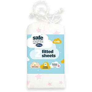 Silentnight Safe Nights Crib Fitted Sheets, Jersey Cotton, 2-Pack Silentnight Safe Nights Crib Fitted Sheets, Jersey Cotton, 2-Pack