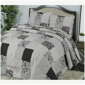Unbranded (Luciana Silver Grey, Double) 3 PCS QUILTED BEDSPREAD EMBOSSED COMFORTER SET SIN Unbranded (Luciana Silver Grey, Double) 3 PCS QUILTED BEDSPREAD EMBOSSED COMFORTER SET SIN