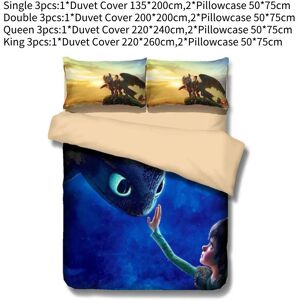 Unbranded (Single) How To 3pcs Train Your Dragon Printed Bedding Quilt Duvet Set Cover Pil Unbranded (Single) How To 3pcs Train Your Dragon Printed Bedding Quilt Duvet Set Cover Pil
