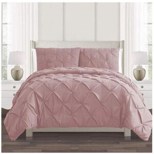 Unbranded (Pink, Double) Luxurious Diamond Pinch Pleat Pintuck Duvet Cover Set 100% Soft E Unbranded (Pink, Double) Luxurious Diamond Pinch Pleat Pintuck Duvet Cover Set 100% Soft E