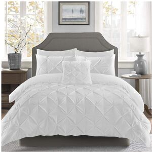 Unbranded (White, Single) Pintuck Pinch Pleated Duvet Cover Set With Matching Pillow Cases Unbranded (White, Single) Pintuck Pinch Pleated Duvet Cover Set With Matching Pillow Cases