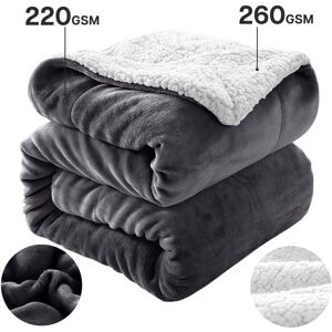 Moonlight Bedding Limited (Single Sherpa, Grey) 480GSM Thick Reversible Weighted Fleece Blanket Throw Moonlight Bedding Limited (Single Sherpa, Grey) 480GSM Thick Reversible Weighted Fleece Blanket Throw
