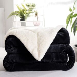 Moonlight Bedding Limited (Double Sherpa, Black) 480GSM Thick Reversible Weighted Fleece Blanket Throw Moonlight Bedding Limited (Double Sherpa, Black) 480GSM Thick Reversible Weighted Fleece Blanket Throw