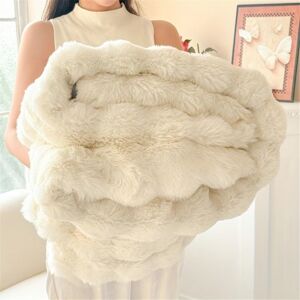 Unbranded (White, 200x230cm) Ultra-Soft Faux Rabbit Fur Throw Blanket - Cozy, Warm, and Lu Unbranded (White, 200x230cm) Ultra-Soft Faux Rabbit Fur Throw Blanket - Cozy, Warm, and Lu