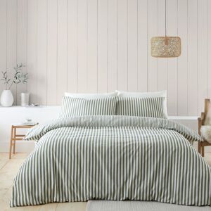 Catherine Lansfield Brushed Cotton Stripe Reversible King Duvet Cover Set with P Catherine Lansfield Brushed Cotton Stripe Reversible King Duvet Cover Set with P